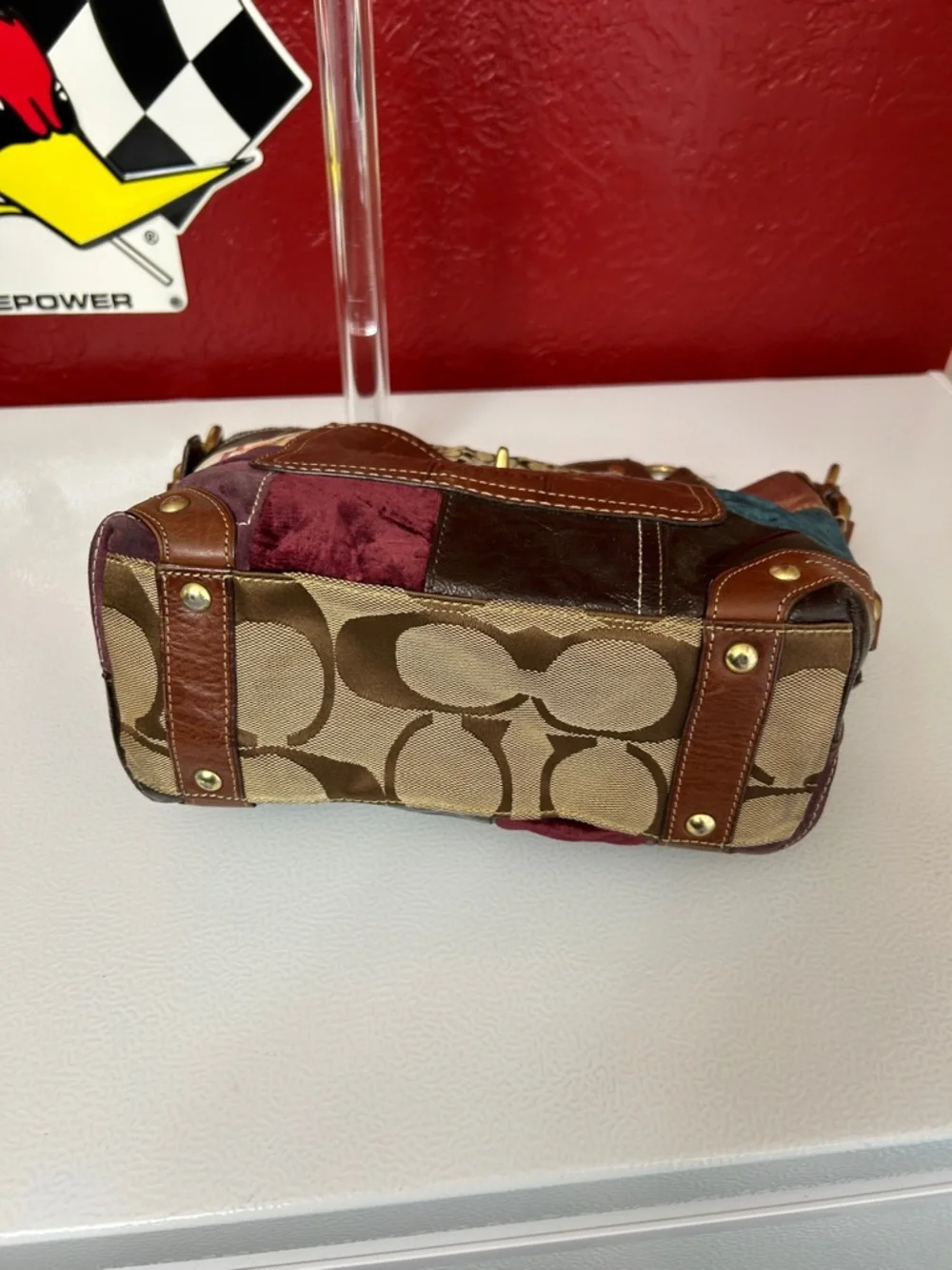 Coach Patchwork Shoulder Bag in Brown, Tan and Burgundy Accents - Picture 5 of 10